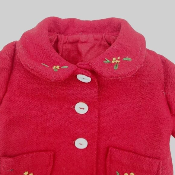 Vintage Cissy Doll Red Lined‎ Wool Coat Jacket Madame Alexander *See Desc - Picture 2 of 10